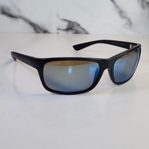 Serengeti Polarized Sunglasses. Pando Black Frame with Blue Mirrored Lenses